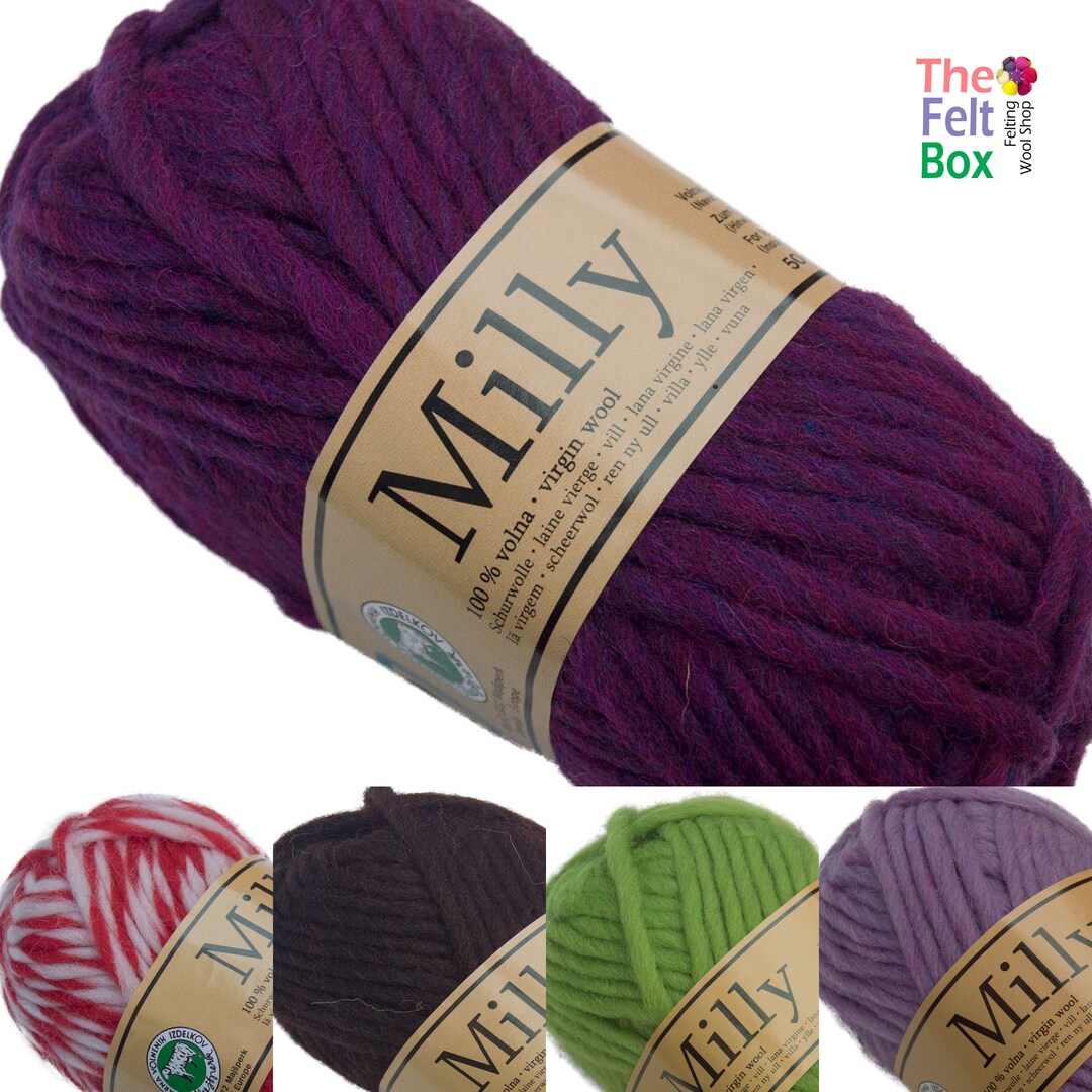 Super Chunky Knitting Yarn 100 Wool Milly Knit and Felt 50 G 1.7oz