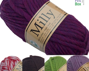 Super Chunky Knitting Yarn 100% Wool Milly Knit and Felt 50 g 1.7oz