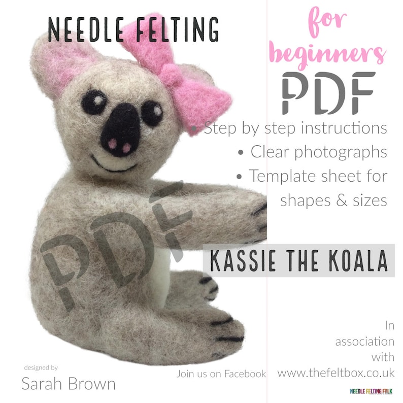 PDF Tutorial Make Your Own Kassie the Koala. Needle Felting Etsy