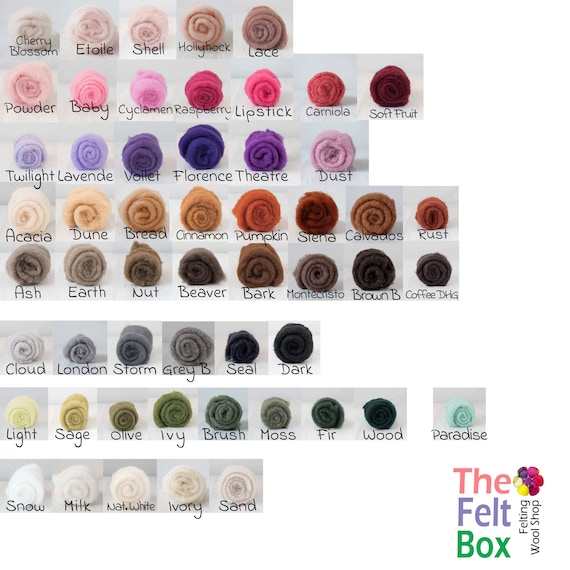Carded Maori Wool for Needle Felting DHG Wool Single Shades Pick 