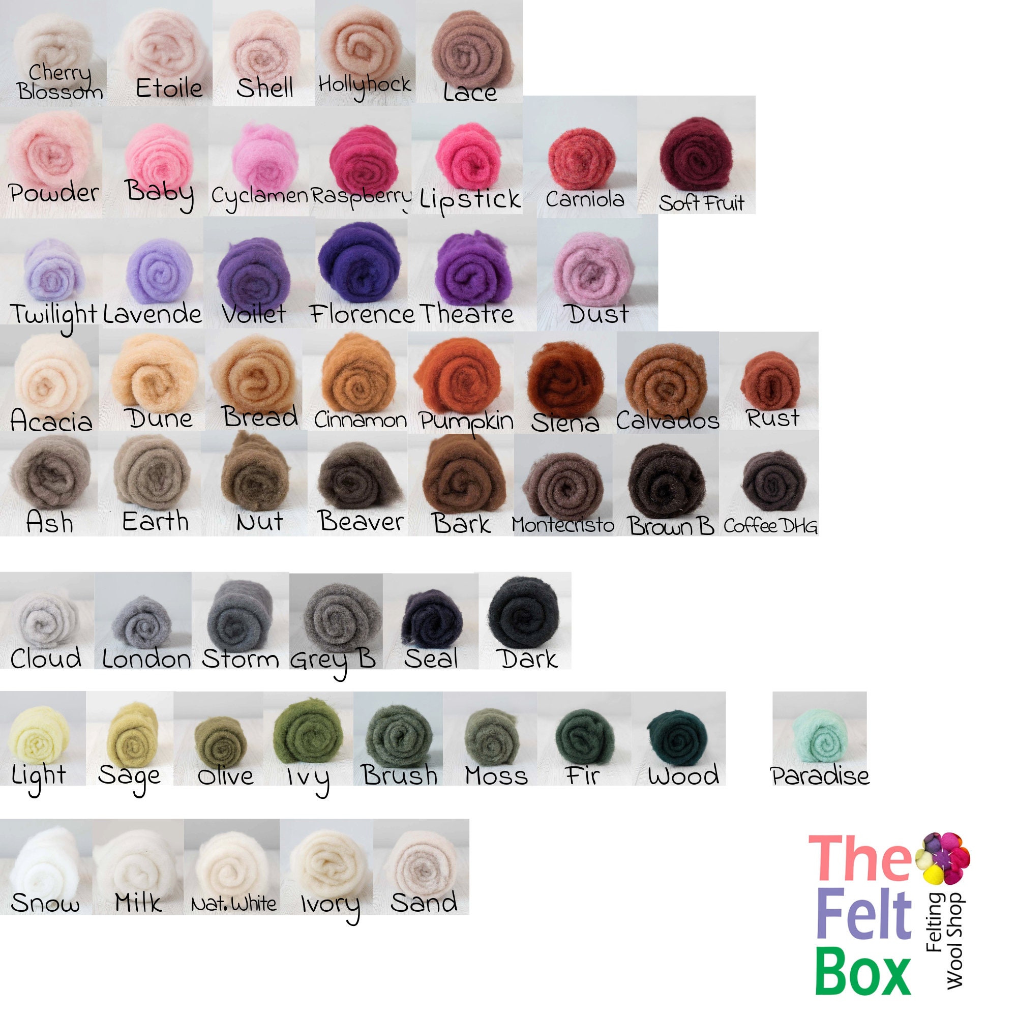 Carded Maori Wool for Needle Felting DHG Wool Single Shades Pick 