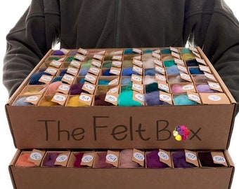 The Felt Box Colour Palette for Needle Felting Carded Felting Wool in 111 Shades