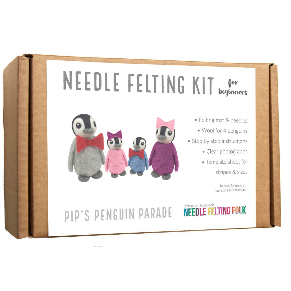Lot De 3 Kits De Feutrage Noël - Pingouin Et Sapin - Aiguilles Incluses - Neuf