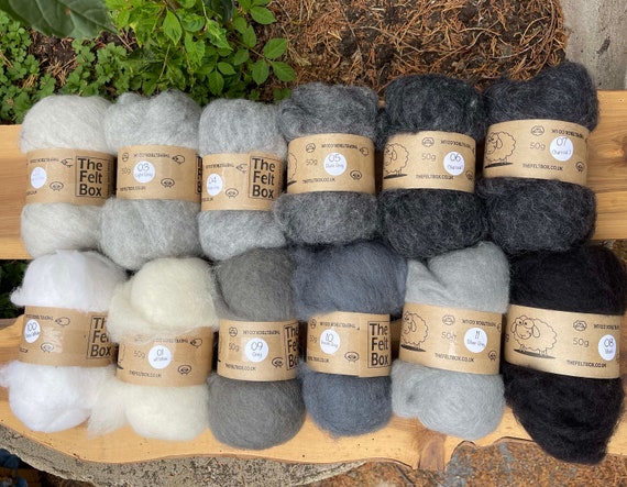  The Felt Box Needle Felting Wool Carded Batts Shade Pack 100  Grams 3.5 Oz (Orange/Yellow) : Arts, Crafts & Sewing