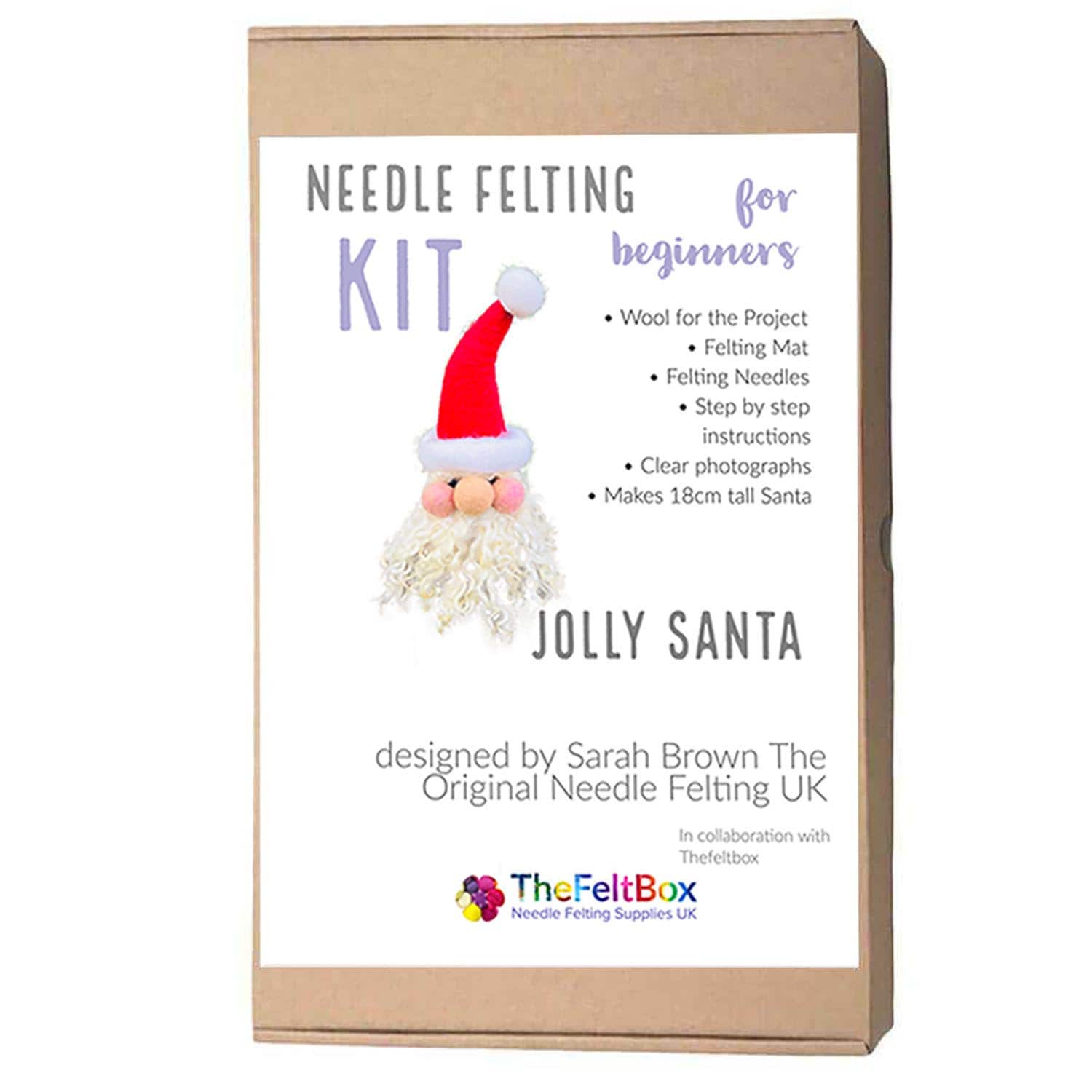 Needle Felting Santa Kit Beginners Jolly Santa by Sarah Brown 
