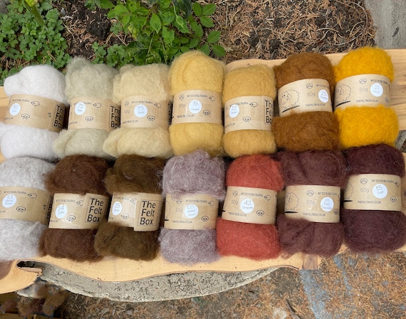 Natural Wool Roving: 50g: Cream Beige Natural Wool Roving: 50g: Cream Beige