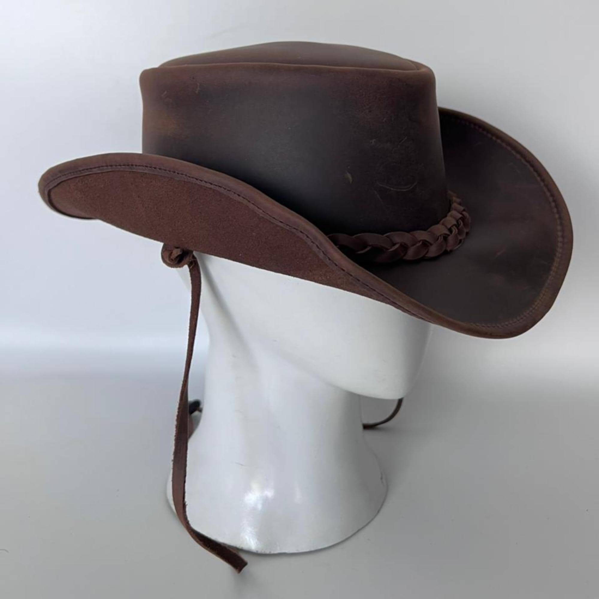Cowboy Hat Distressed Leather Western Rustic Vintage Style Festival ...