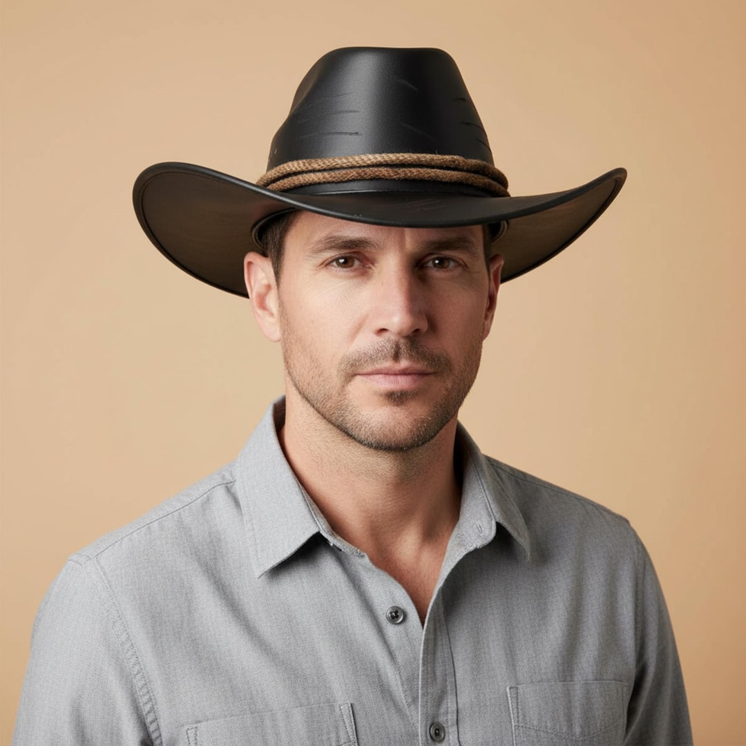 Cowboy Hat Distressed Black Western Rustic Vintage Ranch Festival ...
