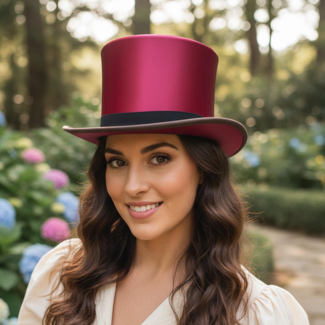 Top Hat Classic Vintage Elegant Formal Red Party Handmade Costume ...