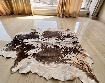 Cowhide Rug Rustic Farmhouse Decor Genuine Hair On Hide Western Living Room Carpet
