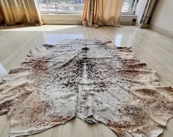 Cowhide Rug Western Farmhouse Decor Natural Hair On Hide Carpet Rustic Living Room Accent