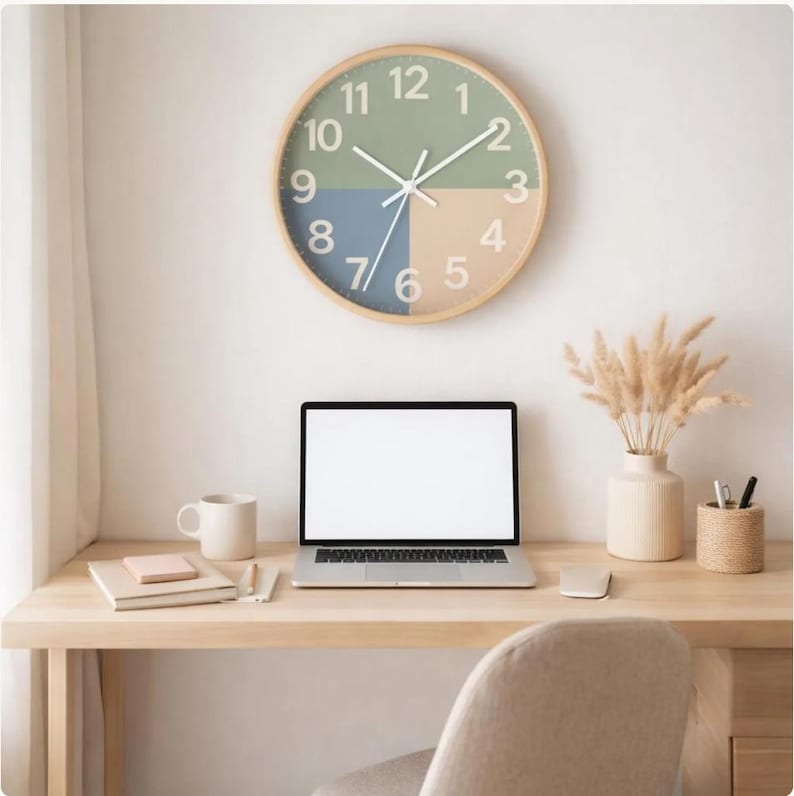 ADHD Time Awareness Wall Clock, Color Coded Productivity Clock, Focus ...