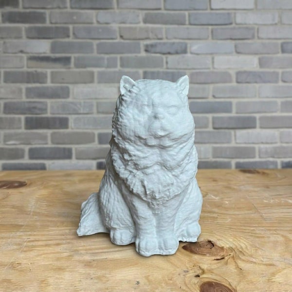 Garden cat statue Long hair cat Outdoor cat decor Cat memorial gift Concrete cat sculpture Cement cat figure Yard cat stone decoration