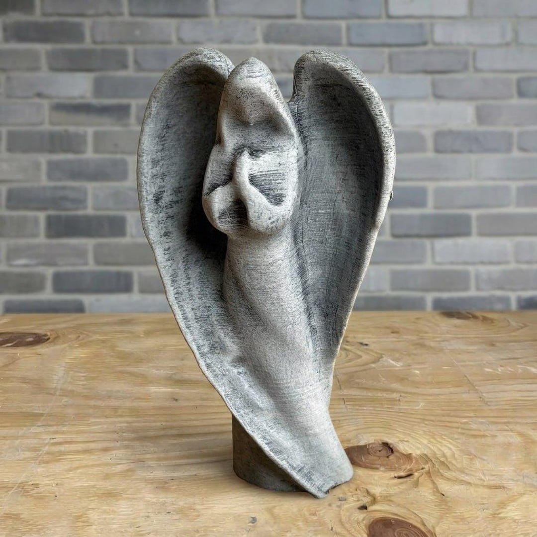 Concrete Garden Angel Prayer Angel Statue Memorial Stone Sculpture ...