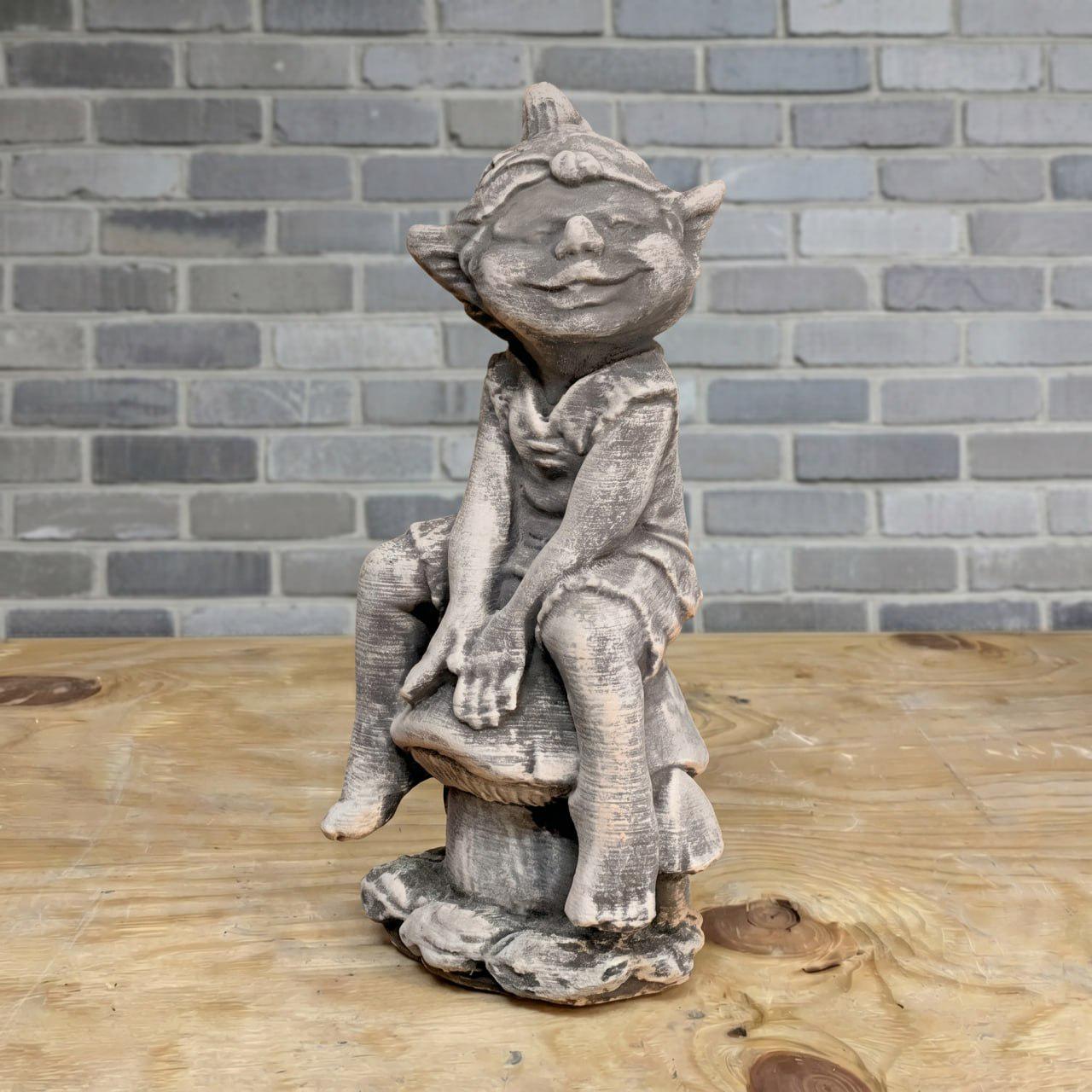 Concrete Elf Statue Garden Elf Figurine Outdoor Fairy Gnome Sculpture ...