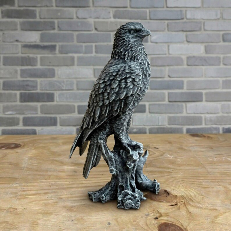Hawk Falcon Sculpture Concrete Bird Figurine Bird of Prey Statue Garden ...
