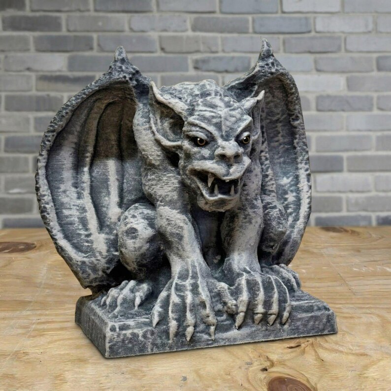 Concrete Gargoyle Statue Gothic Garden Decor Winged Guardian Sculpture ...