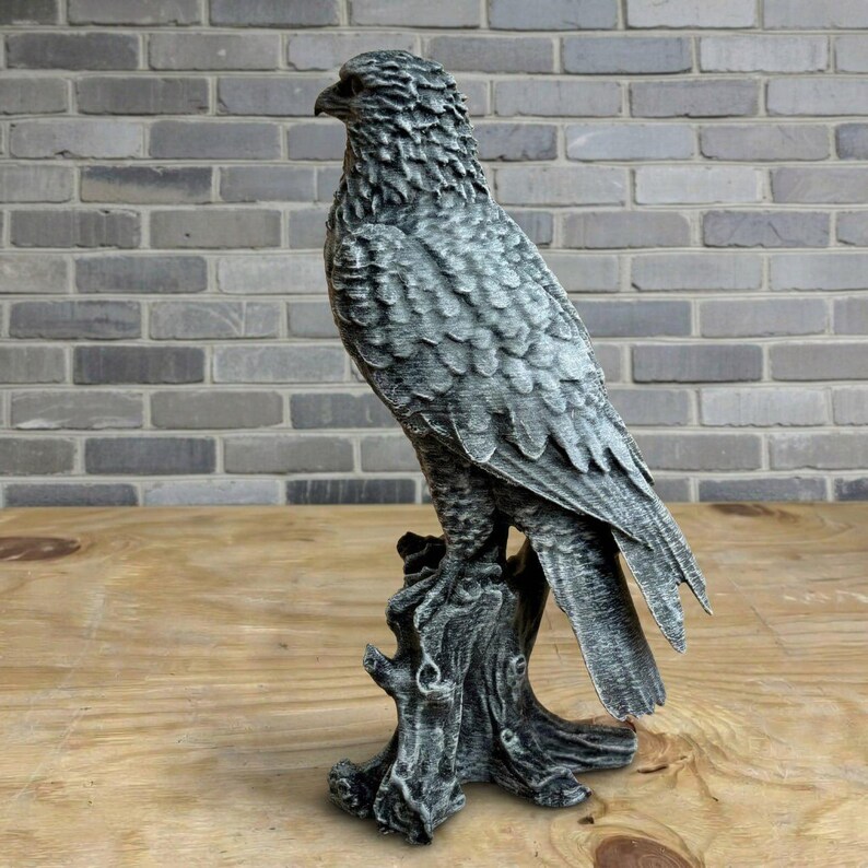 Hawk Falcon Sculpture Concrete Bird Figurine Bird of Prey Statue Garden ...