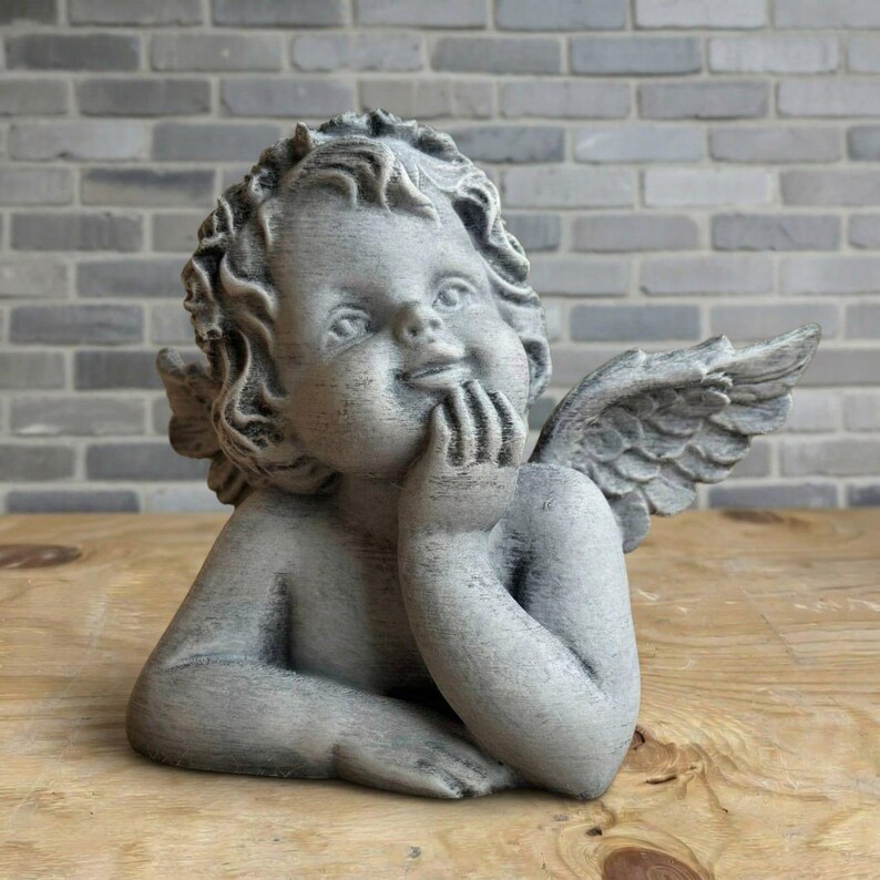 Concrete Baby Cupid Cherub Angel Statue Garden Angel Decor Stone Angel ...