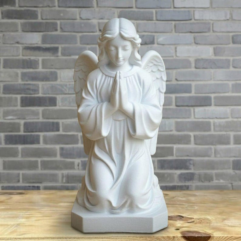 Praying Angel Statue Concrete Garden Decor Stone Memorial Angel Outdoor ...