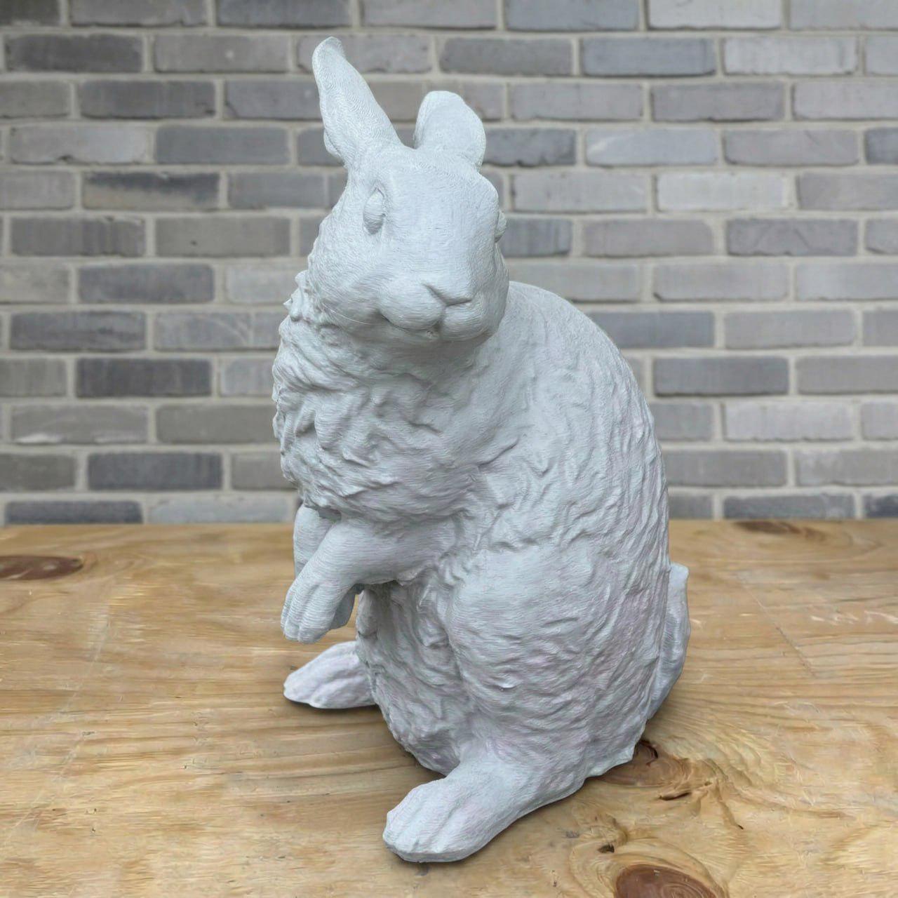 Concrete Rabbit Statue Sitting Bunny Garden Decor Outdoor Rabbit ...