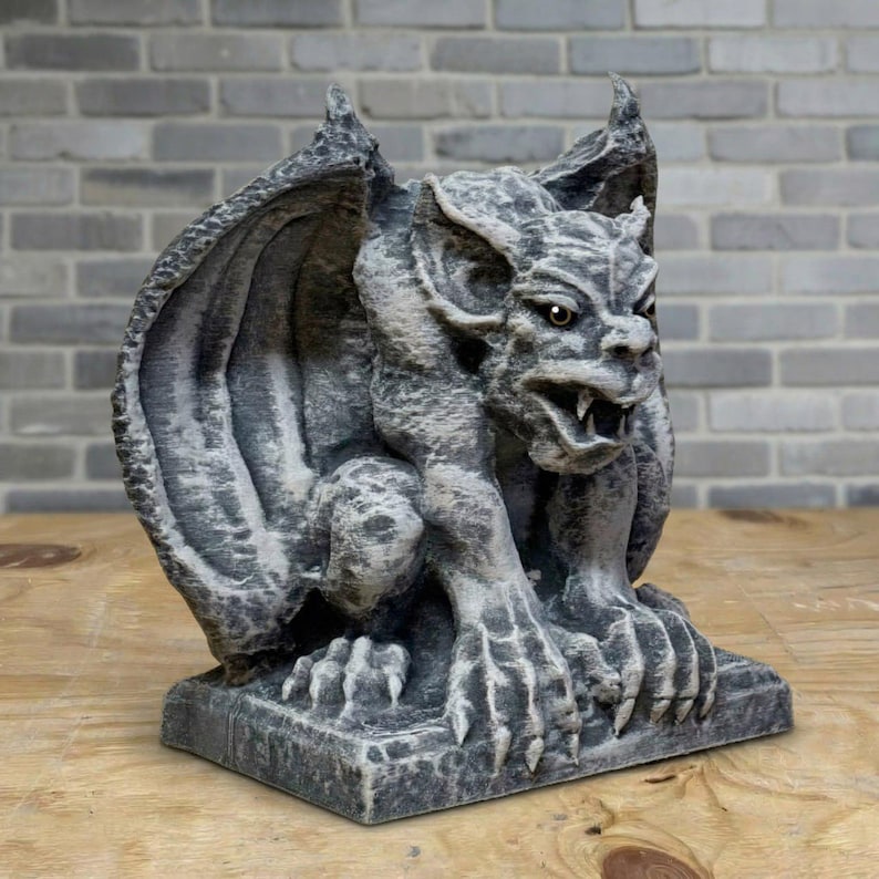 Concrete Gargoyle Statue Gothic Garden Decor Winged Guardian Sculpture ...