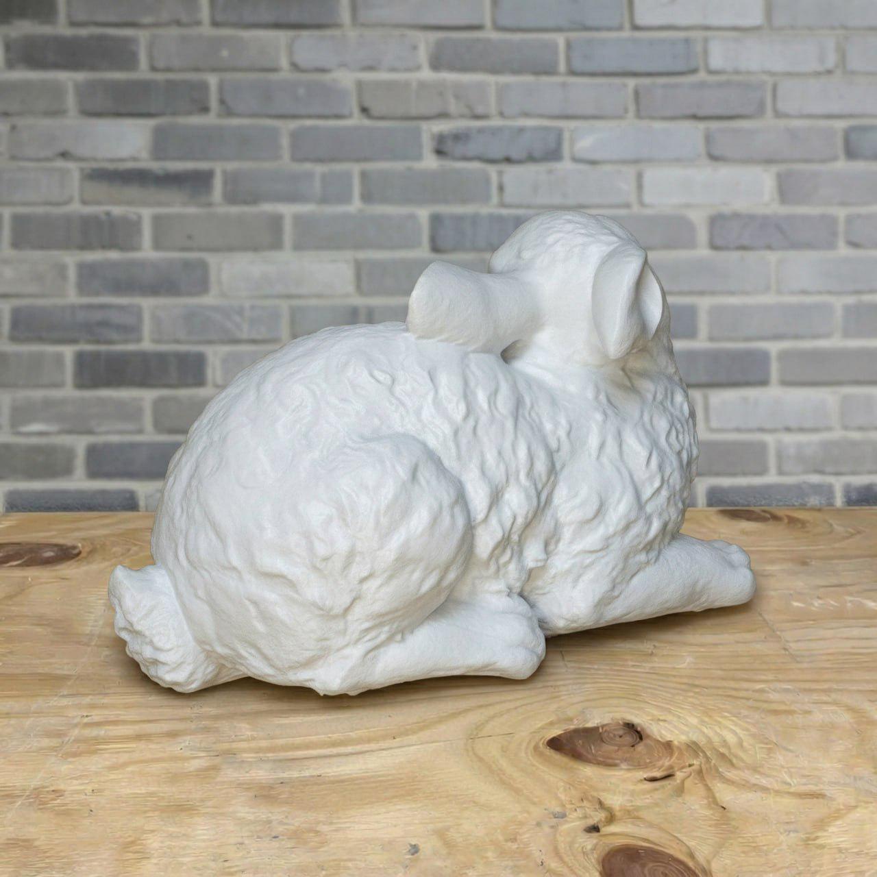Concrete Rabbit Statue Stone Bunny Figurine Garden Decor Outdoor Rabbit ...