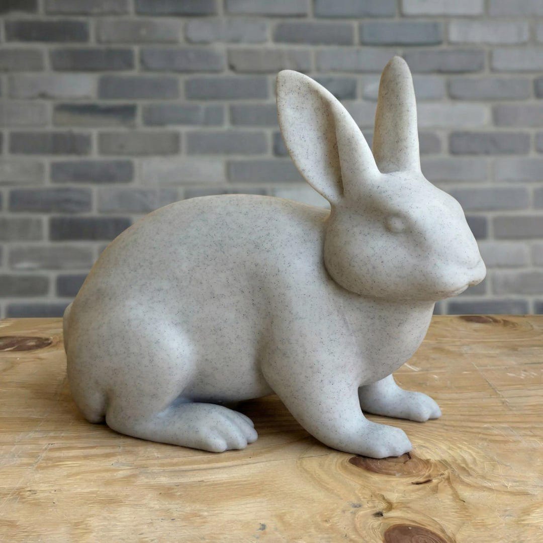 Concrete Rabbit Statue Garden Bunny Sculpture Outdoor Rabbit Figurine ...