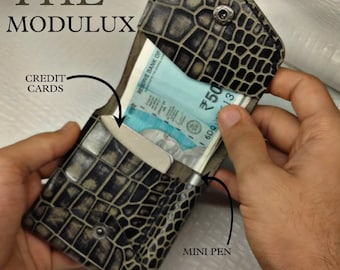 Handcrafted Croc Leather Executive Carry Wallet