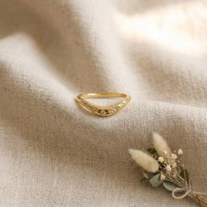 925 Sterling Silver Twisted Star Promise Ring, 14K Gold Dainty  Wedding Band, Minimalist Engagement Ring, Unique Stackable Ring for Her