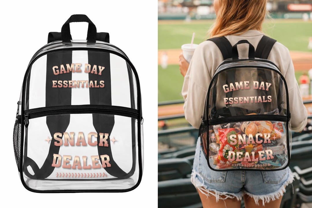 Clear Stadium Backpack | Game Day Essentials Snack Dealer | Cute
