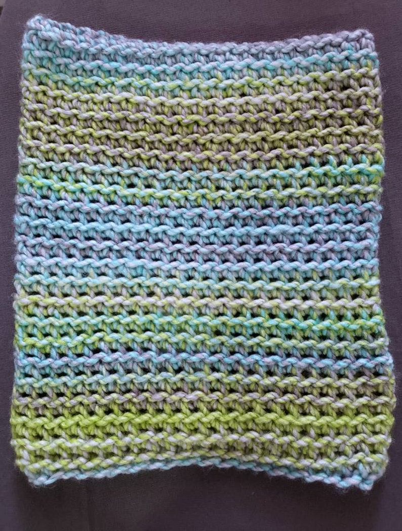 Crocheted Cozy Cowl green blue gray image 4