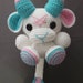 Made to order trans-pride baby baphomet crocheted plush