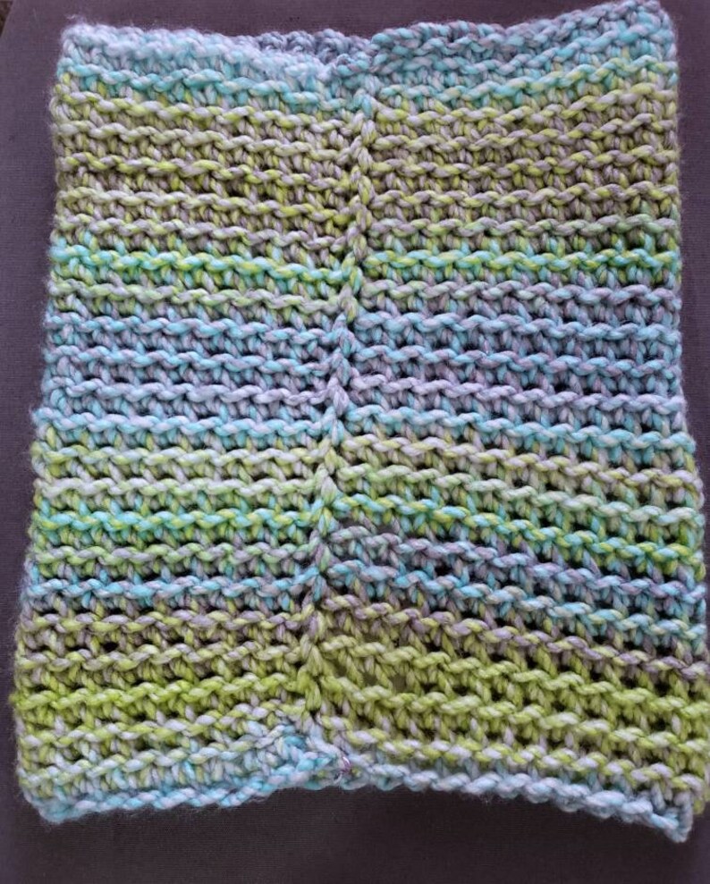 Crocheted Cozy Cowl green blue gray image 5