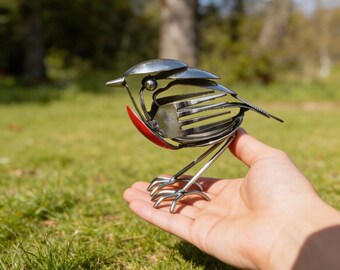 Garten im Freien Dekor Upcycled Garten-Kunst-Yard-Verzierung-Metallvogel-Skulptur