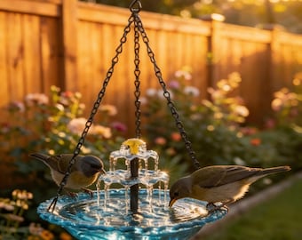 Fuente solar escalonada con cascada, bebedero solar para pájaros, decoración de jardín ecológica
