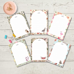 Bloco de notas personalizado com folhas destacáveis, design campestre com inspiração na natureza, tamanho A5, artigos de papelaria rústicos para escritório.