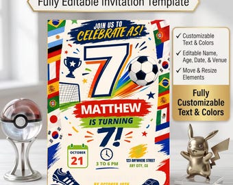 Invitación a fiesta del Mundial 2026, Copa Mundial de Fútbol, Fiesta de partido de la FIFA, Último baile del Mundial, Plantilla editable de Canva (Descarga digital)