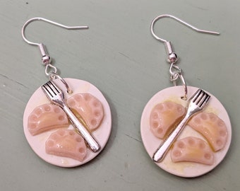 Pierogie Dinner Plate Earrings Custom Made