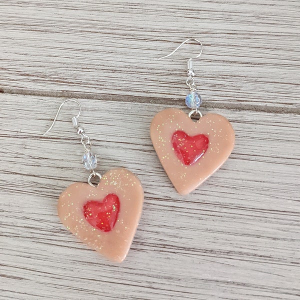 Heart Shaped Cookie Earrings