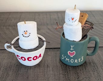 Vintage Midwest Smores Ornaments set of 2 cocoa i love smores