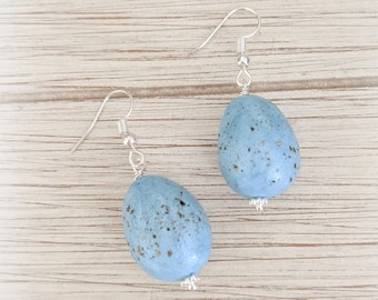 Speckled Robin Egg Earrings 4 earring hook styles