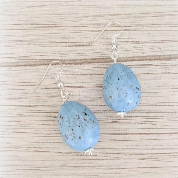 Speckled Robin Egg Earrings 4 earring hook styles