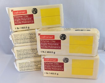 Polymer Clay Yellow 1lb bars Craft Smart 6 pack