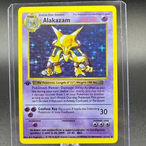Alakazam  Proxy Card, Custom 1st Edition Shadowless Pokémon Orica, Handmade Trading Card