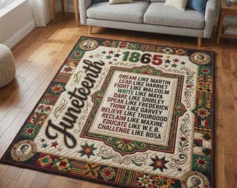 Alfombra Juneteenth, alfombra para el área de la historia afroamericana, tapete del orgullo afroamericano, decoración inspiradora para el hogar