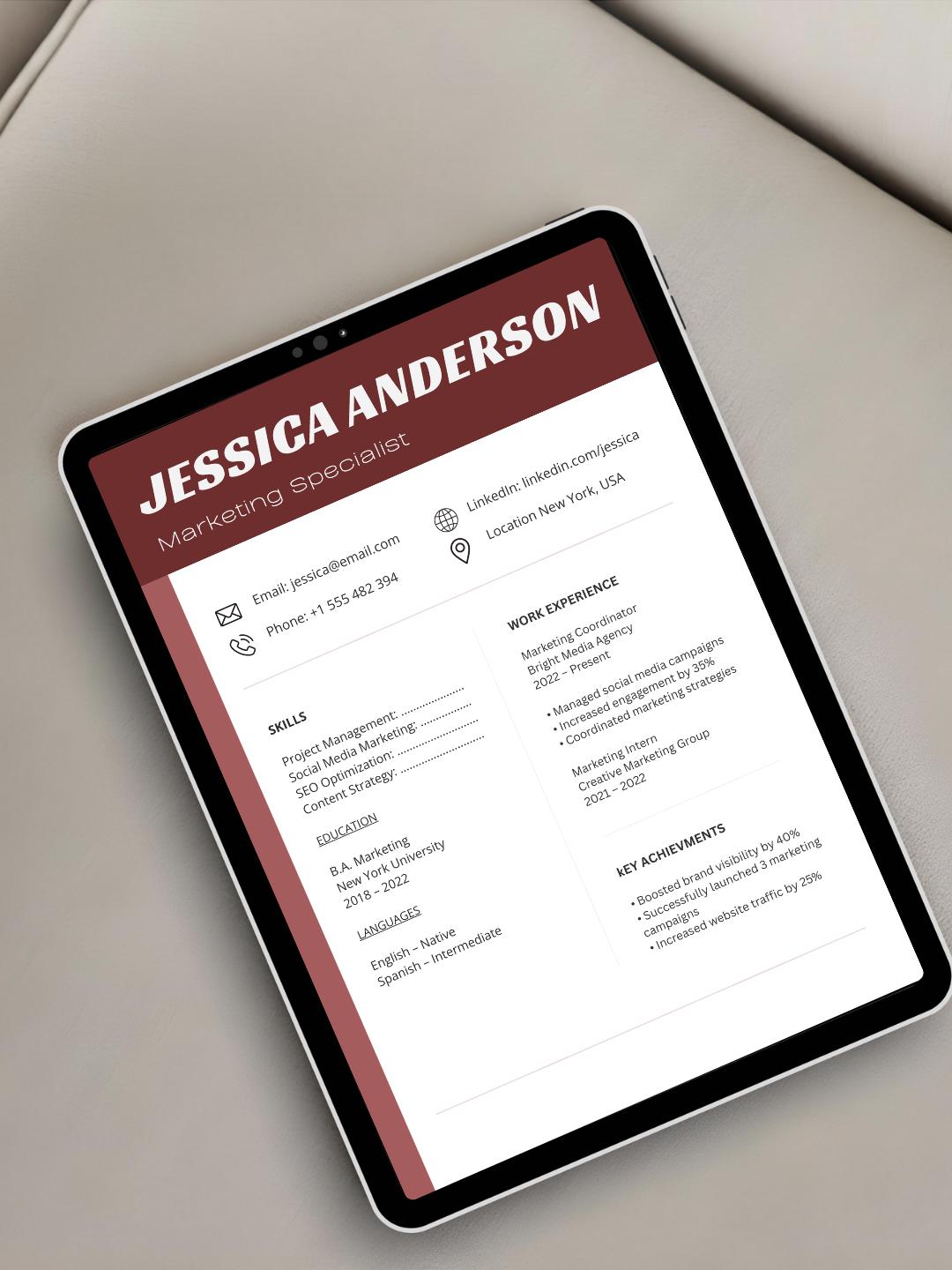 Executive Resume Template Canva ATS Friendly Professional CV High-end ...