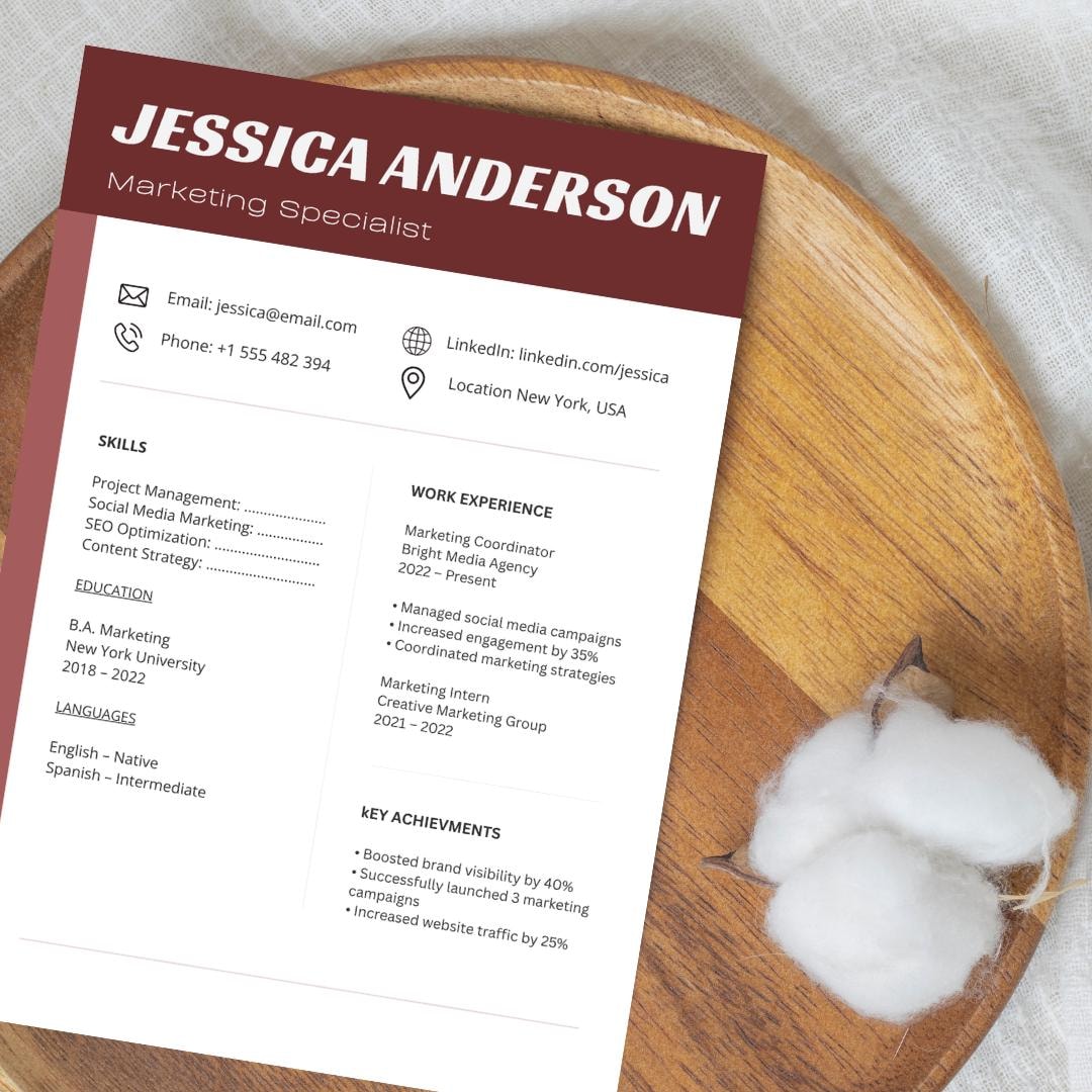 Executive Resume Template Canva ATS Friendly Professional CV High-end ...