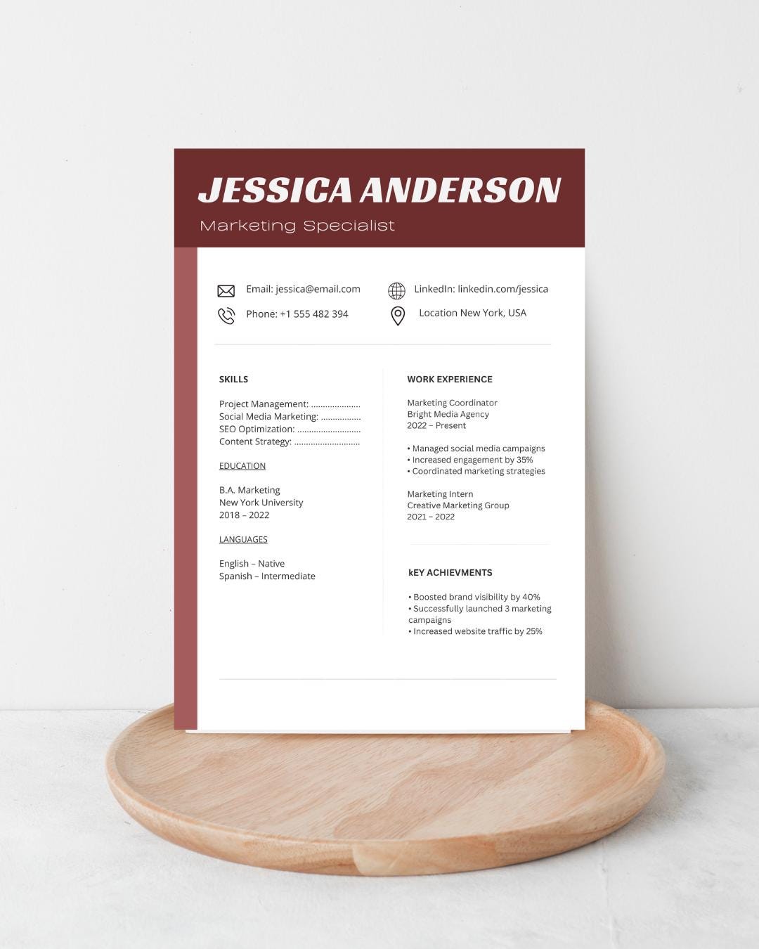 Executive Resume Template Canva ATS Friendly Professional CV High-end ...