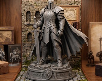 Knight Miniature STL – High Detail Warrior Statue, Fantasy RPG DnD Figurine (Digital Download)